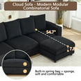 thumbnail image 6 of U-shaped Combination Couch, Sectional Modular Sofa For Living Room, 3-seater Upholstered Sofa With Ottoman, Console Included, 6 of 7