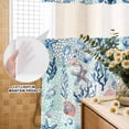 thumbnail image 2 of No Hook Shower Curtain with Built-in Rings - Blue Coastal Nautical Ocean Washable Waterproof Fabric Bathroom Curtains for Hotel,Rentals, 72 X 78 Inch Long , Seashell Starfish Seagrass, 2 of 9