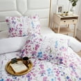 thumbnail image 7 of Jessy Home Floral Quilts Queen/Full Purple Lilac Flower Bedding Microfiber Bedspread Set, 7 of 7