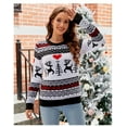 thumbnail image 3 of Women's Christmas Sweaters Classic Print Crewneck Ugly Sweater Xmas Holiday Party Jumper Tops Clothes Knitwear Outfits, 3 of 5