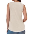 thumbnail image 4 of Women V Neck Tank Tops Casual Summer Loose Fit Sleeveless Shirts Blouse, 4 of 4