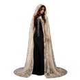 thumbnail image 4 of Gunia Hooded Cloak For Women Adult Lace Cape Cosplay Halloween Role Play Dress Up Outfits Stage Performance Holiday Party Wear,Beige, 4 of 4