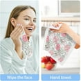 thumbnail image 4 of Coolnut 6 PCS Cotton Washcloths Towel Set, Highly Absorbent & Soft Baby Wash Cloths 12"x 12" Face Hand Towels for Bathroom, Multi-Purpose Fingertip Towels (Pink Peonies), 4 of 5