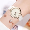 thumbnail image 2 of Nuevo reloj de pulsera unisex con correa de PU a la moda para hombre y mujer, reloj de regalo (blanco), 2 of 3