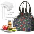thumbnail image 4 of Dachshund Footprint Drawstring Lunch Bag Women - Drawstring Lunch Bag Insulated for Work Office - Stain-Resistant Large Lunchbags for Women with Multi-Pockets, 4 of 6