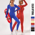 thumbnail image 2 of Mono de yoga deportivo de manga larga de secado rápido sin costuras, ropa de yoga ajustada de una pieza para mujer, 2 of 5