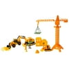 My Construction Work Toy Construction Vehicle Playset w/ Crane, 2 Bulldozers, Steamroller, Construction Worker Figure, & Accessories