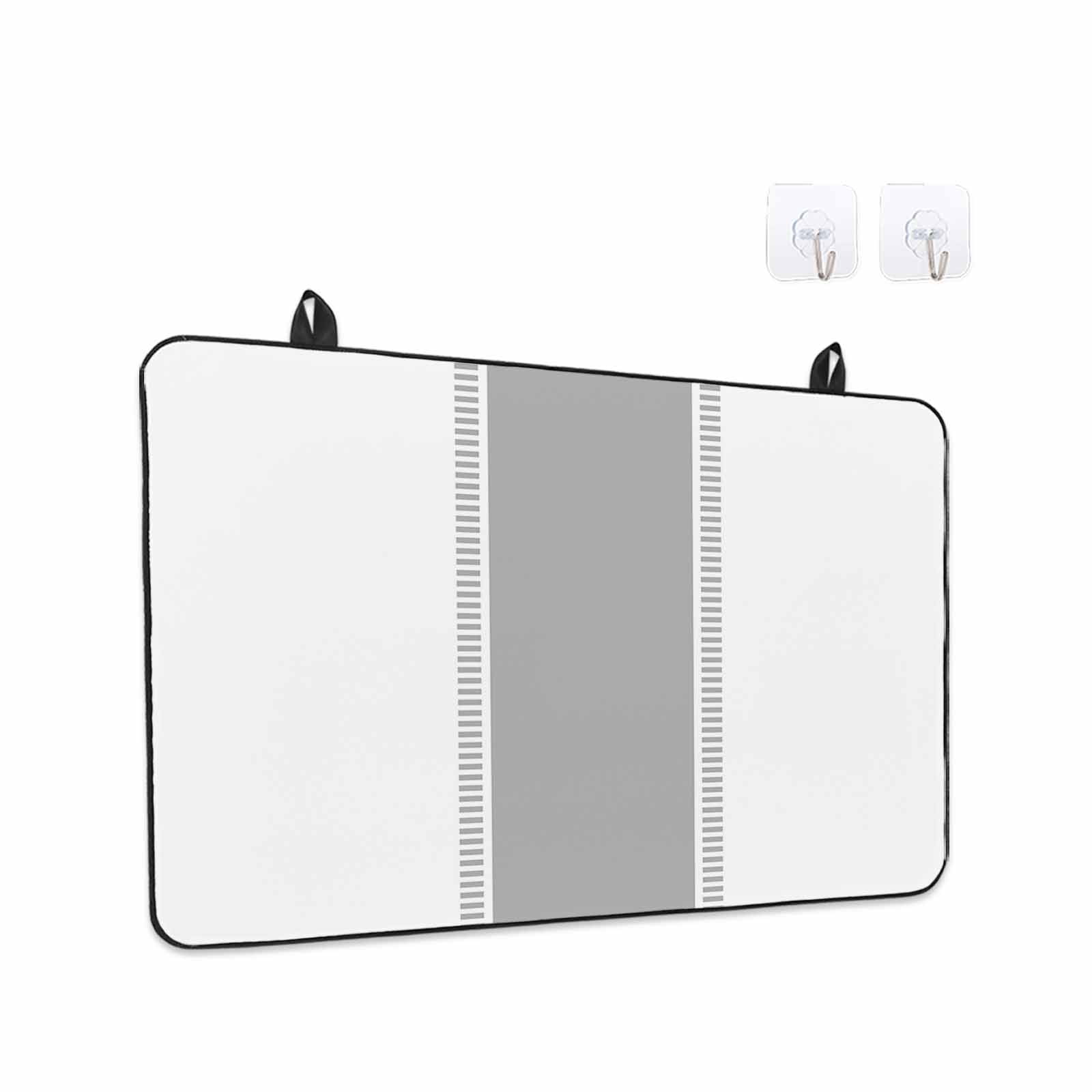Gray Solid Color Texture Stove Top Cover for Electric Stove, Heat-proof & Non Slip Glass Top Stove Cover Protector, Simple Grey Stripes Kitchen Flat Cooktop Rubber Mat 24x21 Inches