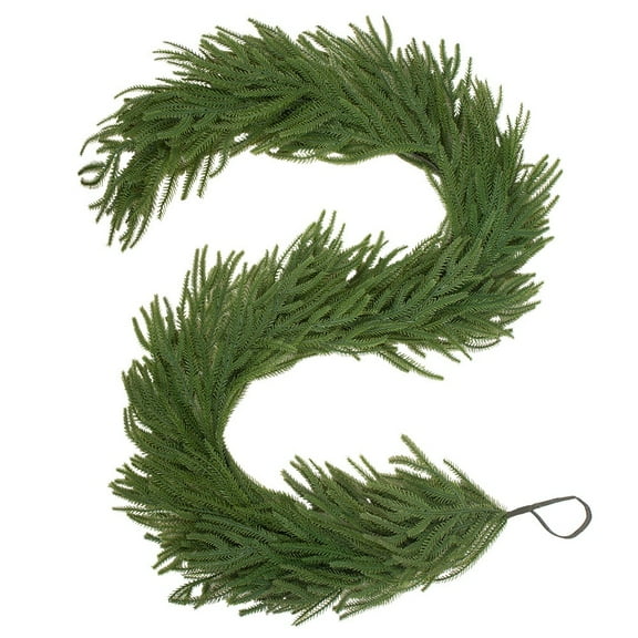 Christmas Real Touch Norfolk Pine Garland, Christmas Pine Garland for Holiday Indoor Outdoor Decor (6ft)