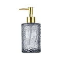 thumbnail image 3 of Lekihaqq Glass Soap Dispenser Bottle Thickened Hammered Texture Leakproof Pump Reusable Hand Soap Shampoo Lotion Container For Bathroom Kitchen Hotel Mint Green Clear Amber Pump Style Home Use, 3 of 7
