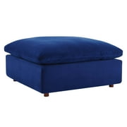 Modway Commix Down Filled Overstuffed Performance Velvet 4-Piece Sectional Sofa in Navy