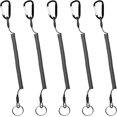 thumbnail image 1 of 5 Piezas Llavero Espiral Cuerda de Pesca Elástica Cordón de Seguridad Retráctil con Mosquetón para Evitar la Perdida de Llaves Alicates y Herramientas, 1 of 5