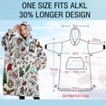 thumbnail image 4 of Oversized Wearable Blanket Hoodie,Multicolor Christmas Pattern Sherpa Blanket Hoodie with Super Pockets,Super Warm Fuzzy Pullover for Women & Men, 4 of 6