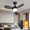 BLACK, variant on 24.4" Wood Grain Ceiling Fan with Light, 3 Blades, 6-Speed Reversible Quiet DC Motor, Dimmable LED, APP & Remote Control, Flush Mount for Bedroom Living Room Farmhouse