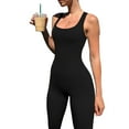 thumbnail image 3 of Falimottype Sleeveless Ribbed Body Sculpting Jumpsuit, Tummy Control one Piece Square Neck For Women, 3 of 6
