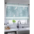 thumbnail image 3 of Sheer Curtains 45 Inches Long, Blue Coastal Light Filtering Window Curtains for Living Room, Nautical Beach Summer Sea Starfish Coral Rod Pocket Voile Sheer Curtain Drapes, 52"W x 45"L, 2 Panels, 3 of 8