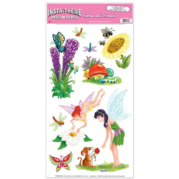Club Pack of 108 Purple and Green Fairies with Friends Peel 'N Place Cutout Decorations 24"