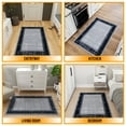 thumbnail image 4 of Ottomanson Non-Slip Area Rug for Living Room 3'3" x 5' Durable Low Profile Carpet, Gray/Navy Border, 4 of 11