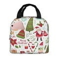 thumbnail image 1 of Fotbe Snowflakes Santa Claus Bolsa Térmica con Estampado y Forro de Aluminio Grueso Bolsa de Almuerzo con Bolsillo Frontal para Hombres y Mujeres, Ideal para Trabajo, Escuela, 1 of 8