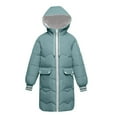 thumbnail image 4 of LWNYDPLSD 2024 Women's Fashion Waterproof Long Winter Coat Thickened Down Alternative Jacket Warm Puffer Jacket Hooded Parka Clearance Sale Green 4XL, 4 of 5