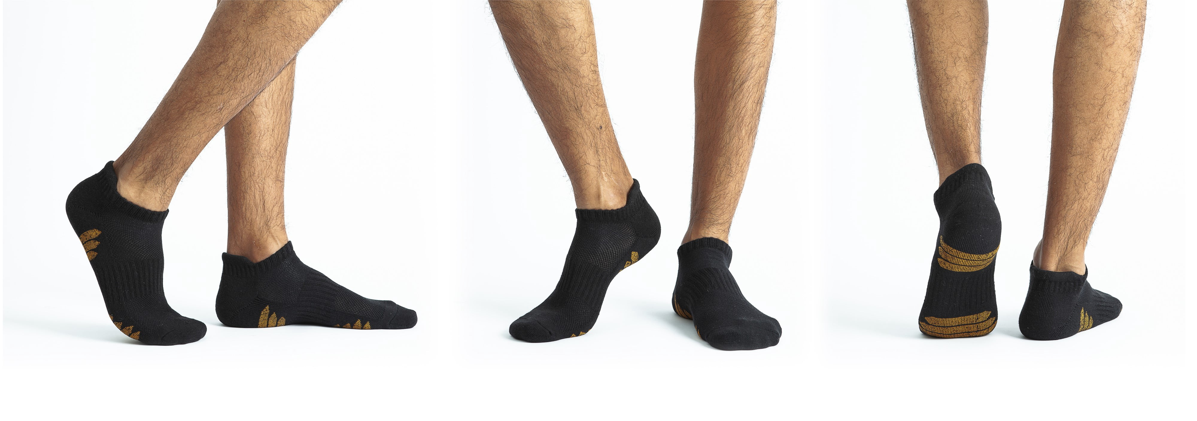 UI U&I Socks Men's Performance Athletic Low Cut Ankle Socks 6 Pairs Cushion Cotton Socks with Tab Black 12-15