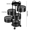 thumbnail image 3 of Andvari Rotating Kitchen Storage Rack, 5-Tier Round Fruit Stand, Black Vegetable Organizer Shelves, 3 of 11