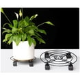 thumbnail image 5 of Gnwei Plant Caddy with Wheels Heavy Duty Metal Iron Large Potted Plant Stand Holder Move Around Indoor Outdoor Garden Patio Flower Pot Planter Adjustable Rolling Dolly Casters, 5 of 7