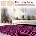 thumbnail image 2 of ODIKA 5'x7' Machine Washable Non-Slip Area Rug, Bold Zebra Stripe with Abstract Floral Detailing High Traffic Rug, Pink, 331654, 2 of 7