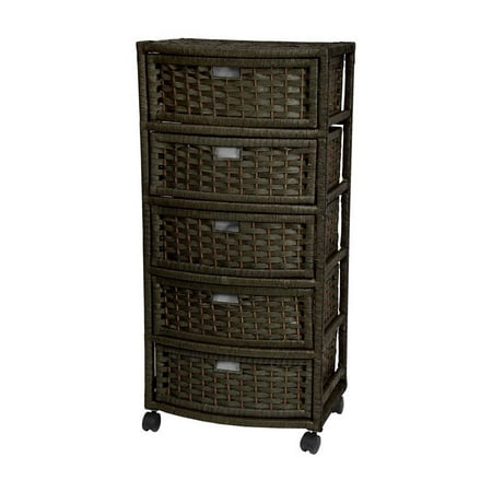 Natural Fiber Chest of Drawers, 5 Drawer