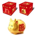 thumbnail image 3 of 1 Pce Tirelire en Forme de Cochon Doré Grande Capacité pour Nouvel An Chinois (Doré), 3 of 7