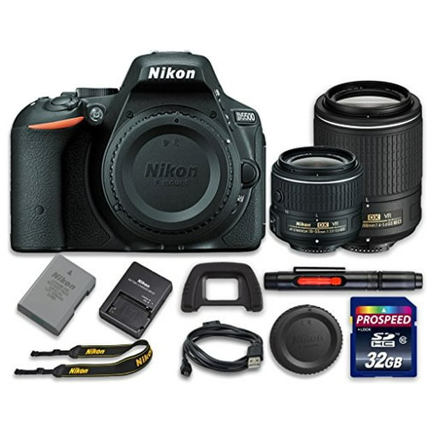 Nikon D5500 Digital SLR Camera with Built-In Wi-Fi + Nikon AF-S DX NIKKOR 18-55mm f/3.5-5.6G VR II Lens + Nikon DX NIKKOR 55-200mm f/4-5.6G ED VR II ...