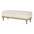 thumbnail image 6 of Landis Storage Bench in Linen White Fabric and Brushed Legs, 6 of 12