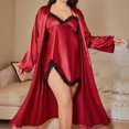 thumbnail image 2 of Yuncity Women's Nightgown Pajama Dress Set Plus Size Silk Strappy Tops Pjs Loungewear Soft Xl-5Xl, 2 of 3