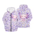 thumbnail image 6 of chaqlin Axolotl Hoodies for Teen Girls Trendy Y2K Zip Up Hoodie Daisy Print Long Sleeve Hooded Sweatshirts Lightweight Loose Athletic Jacket with Pocket, 6 of 7