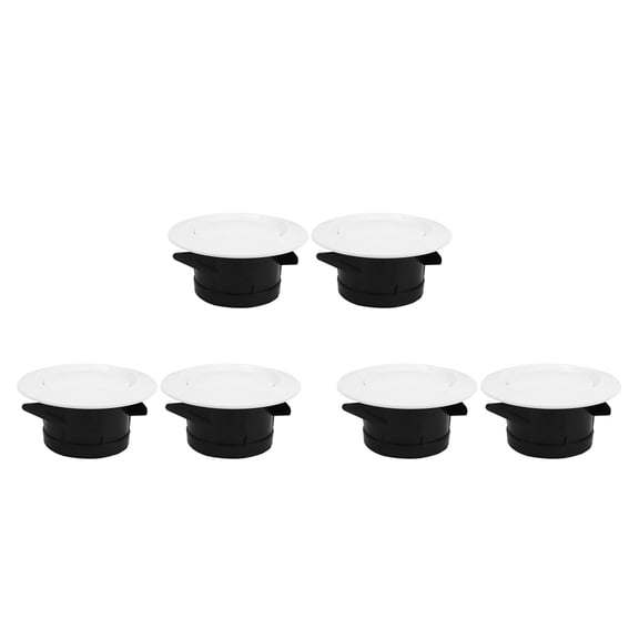 6 Pieces ABS Adjustable Air Vent Round Soffit Exhaust Vent White Inline Duct Fan Outlet Vent 4 Inch