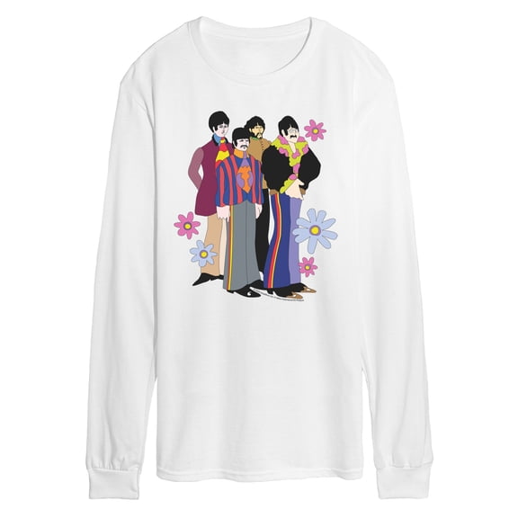 The Beatles - Retro Flowers - Men's Long Sleeve Graphic T-Shirt