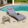 thumbnail image 3 of Danrelax Ensemble de 3 Chaises Longues Inclinables, Dossier Moderne Réglable et Table d'Appoint, Gris, 3 of 9
