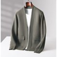 thumbnail image 1 of Suéter de hombre, cárdigan de lana de otoño e invierno, moda informal con cuello en V, chaqueta de diseño para papá, 1 of 6