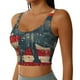 thumbnail image 2 of Balery Vintage American Flag Elephant Sujetadores deportivos con espalda cruzada para mujer, acolchados, sin costuras, de alto impacto, ideales para yoga, gimnasio, entrenamiento y fitness.-Small, 2 of 8