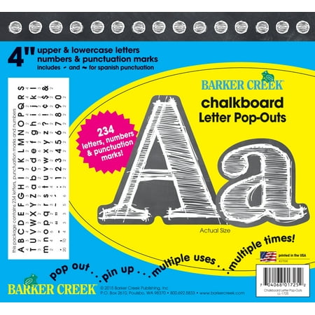 UPC: 0704068036468 | Barker Creek Chalkboard 4  Letter Pop-outs – 468 Characters