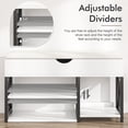 thumbnail image 3 of Mvvte Shoe Storage Bench with 3-Tier Shoe Rack & Cushioned Seat, Adjustable Shelf Entryway Bench, Shoe Rack for Entrance, Hallway & Living Room, White, 3 of 8