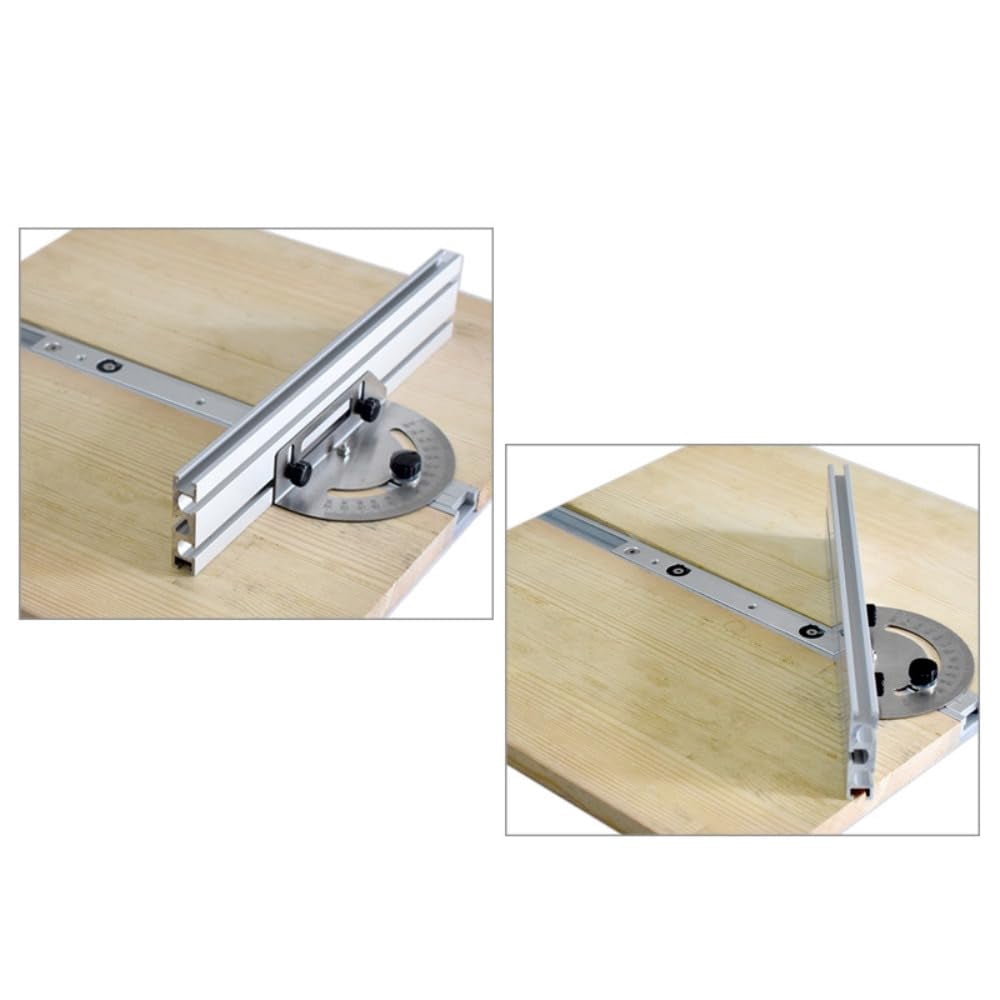 Adjustable Angle Gauge for Woodworking Table Saw, Aluminum Fence Miter Gauge with Carpenter Push Band Saw