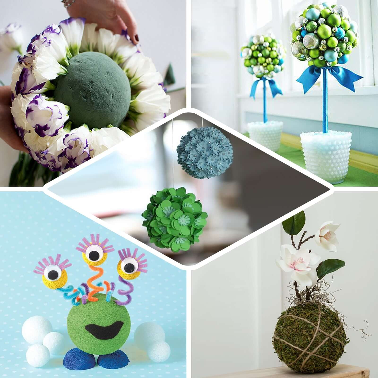 Efavormart Green DIY Flower Arrangements Craft Foam Ball, Smooth Floral Foam Ball 12"