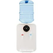 Compact Top Loading Water Dispenser - Hot, Cold & Room Temperatures for 1-5 Gallon Bottles, Space-Saving Design for Home/Office Use - White