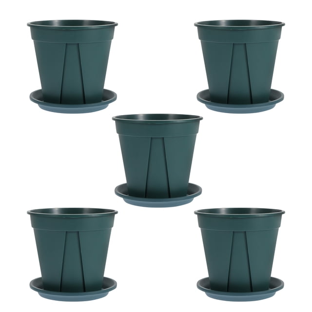 Shisuyan Jardinières Rondes en Plastique Design Simple 5Ensemble 11.8X5.5X3.9In
