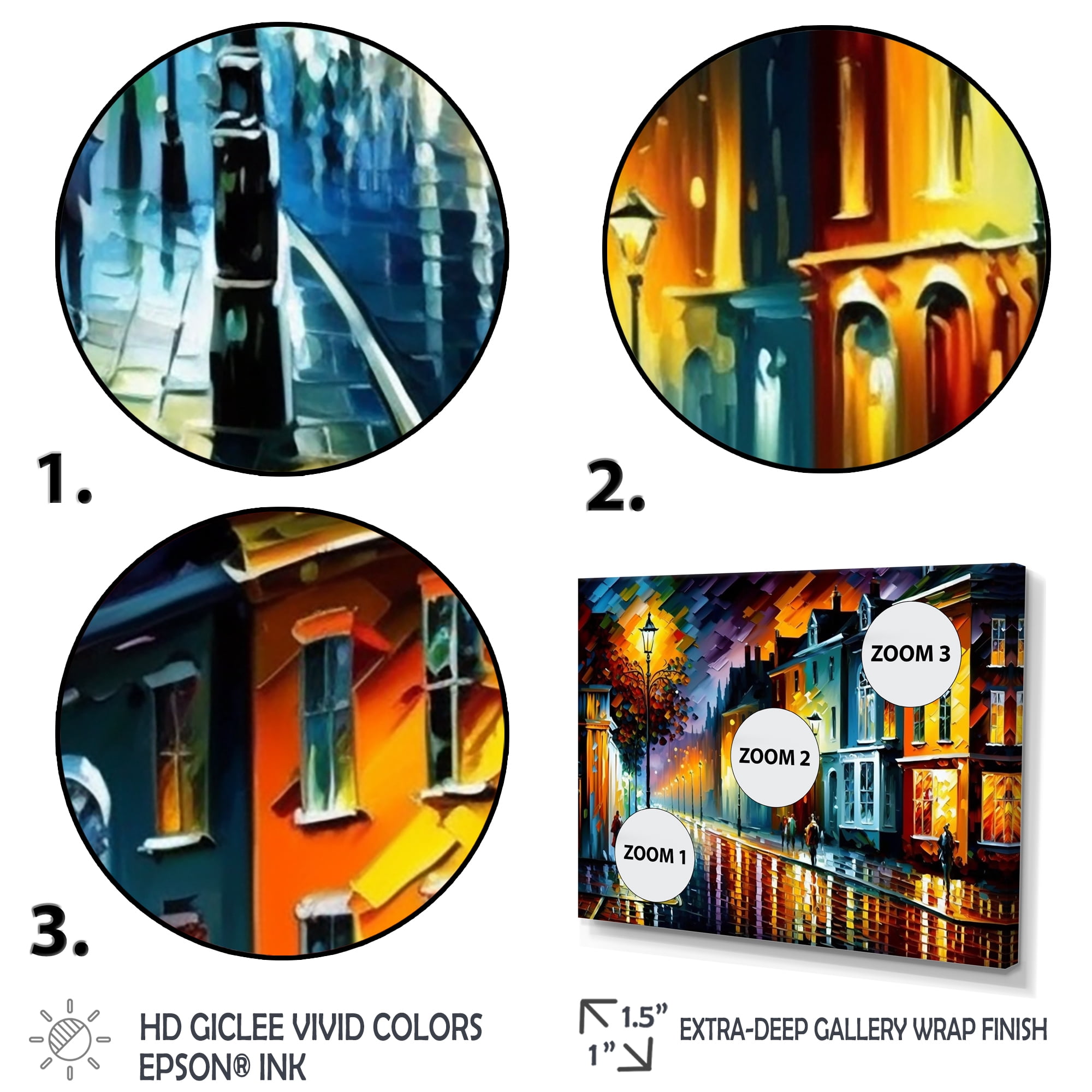 Designart Colorful City Vibrant Radiant II Canvas Wall Art