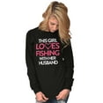 thumbnail image 3 of Wife Husband Loves Fishing Cute Girly Women's Long Sleeve T Shirt Brisco Brands S, 3 of 5