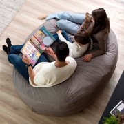 Big Joe Fuf 7Ft Giant Foam Bean Bag Chair, Oversized Couch with Removable Cover for Kids, Teens, Adults, Fog Lenox, Durable Woven Polyester, 7 Foot