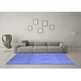 thumbnail image 3 of Ahgly Company Machine Washable Indoor Rectangle Solid Blue Modern Area Rugs, 7' x 10', 3 of 4