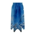 thumbnail image 4 of YUEJUIR Women's Skirts Boho Skirts for Women Trendy Summer Flowy Floral Midi Skirts with Pockets Lightweight Drawstring High Waisted Skirts Flowy Skirt Linen Skirts for Women (Blue,S), 4 of 4